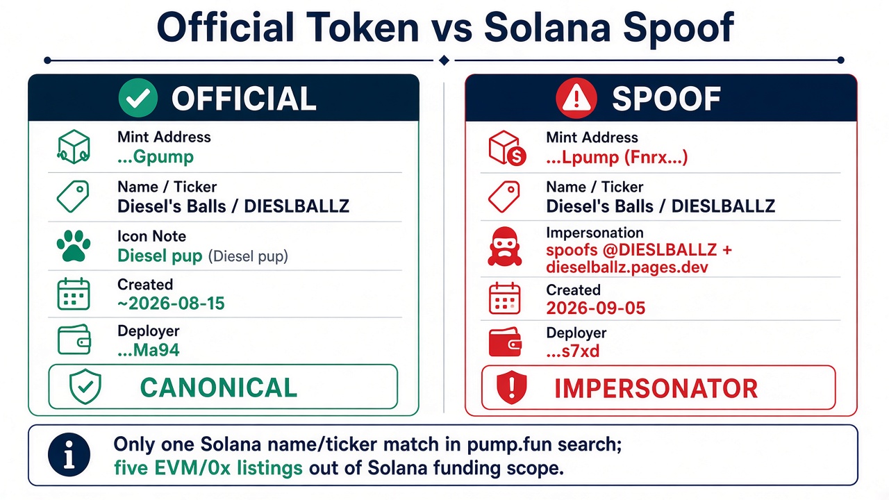 Official vs spoof